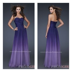 Purple Strapless Ombré Prom/Formal Dress - Size 4